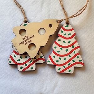 Little Debbie Christmas Cake Wooden Ornament and Air Freshener